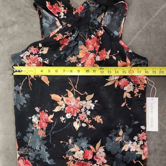 NWT Bishop + Young Sleeveless Floral Women's Blouse Top - Picture 8 of 8